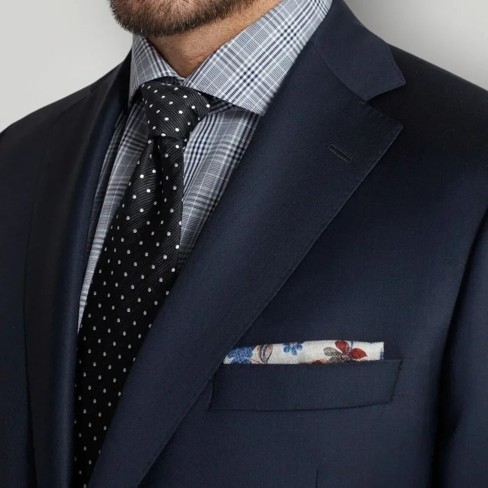$2350 CANALI Mens Navy Blazer 44R Sport Coat Two Button Suit Jacket WOOL